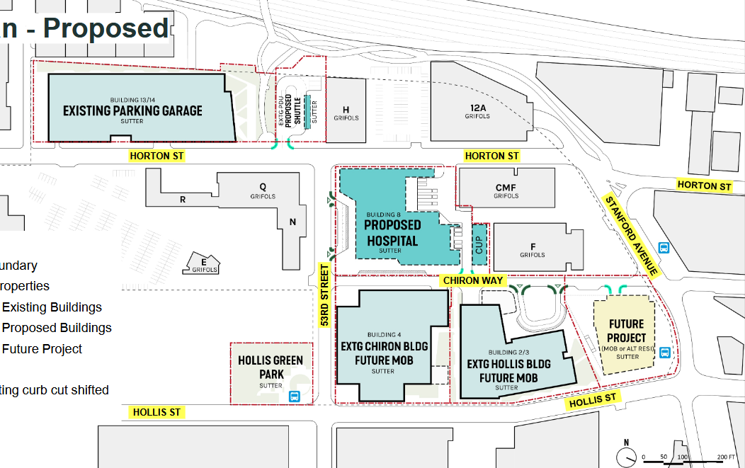 Site circulation plan for the proposed hospital complex